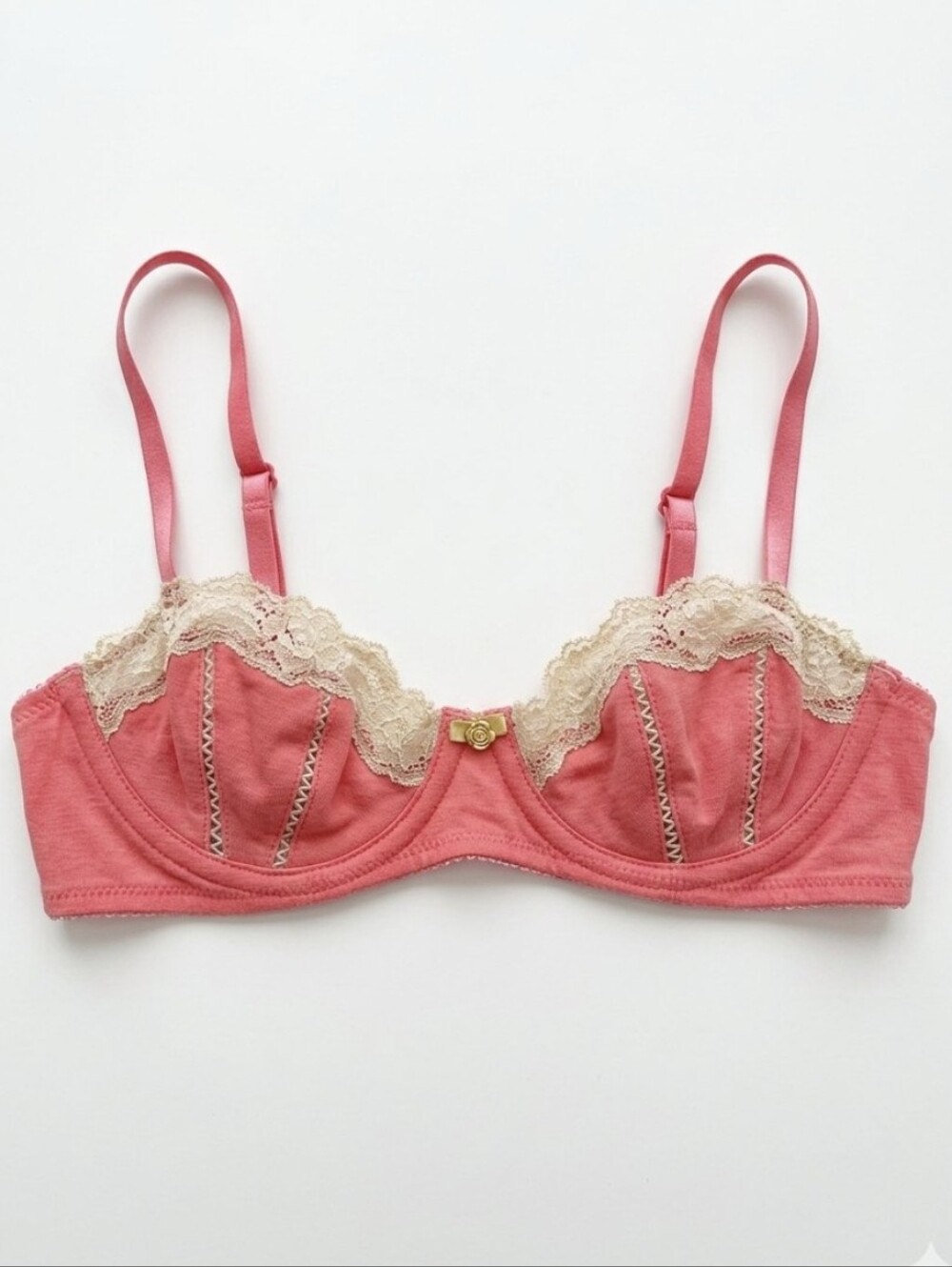 F21 Sophie & Me Pink Lace Bra 32B Vintage Coquette 2010s